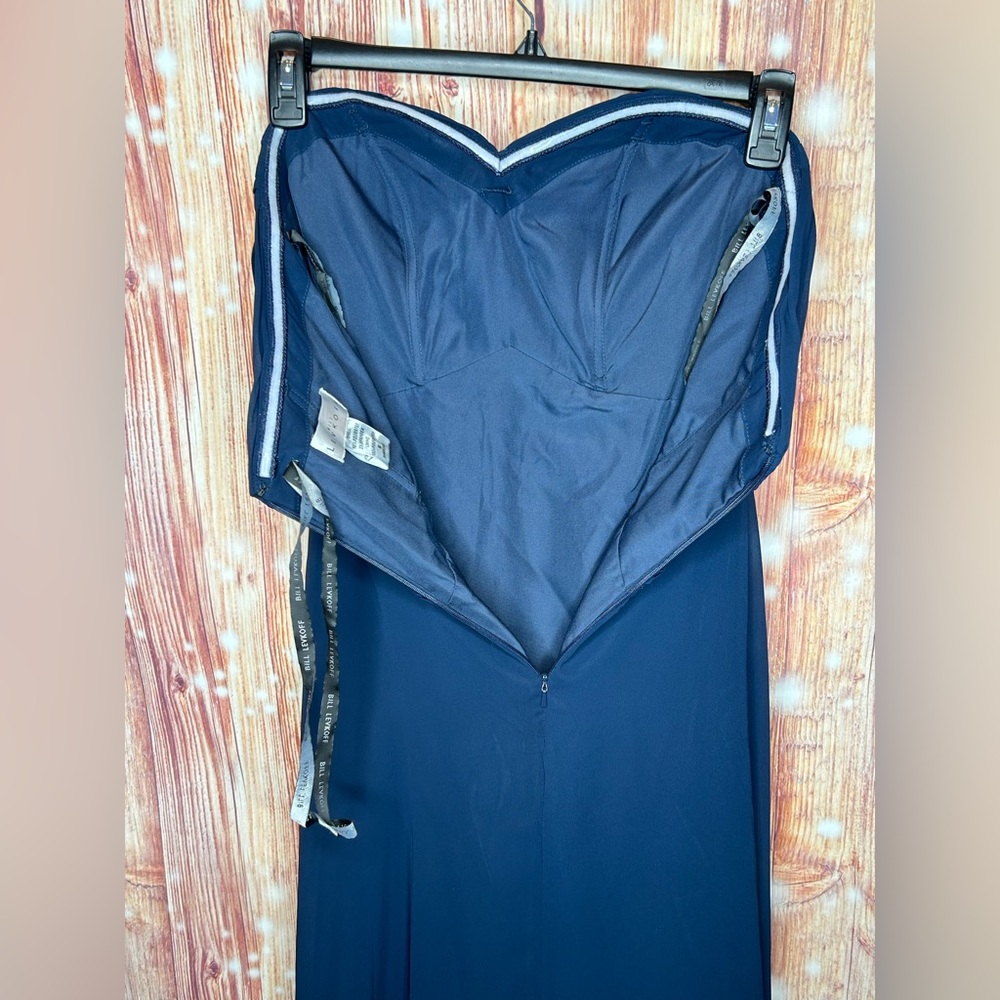 Bill Levkoff Size 6 Strapless Navy Gown or Formal with Boning and Rubber Support - Picture 5 of 7